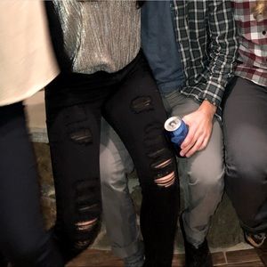 Black Express mid-rise jeggings